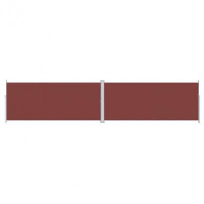 Udtrkkeligt sidemarkise til terrasse brun 220x1000 cm dobbelt , hemmetshjarta.dk