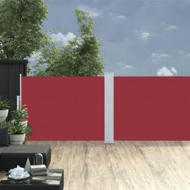 Udtrækkeligt sidemarkise til terrasse rød 120x1000 cm dobbelt , hemmetshjarta.dk