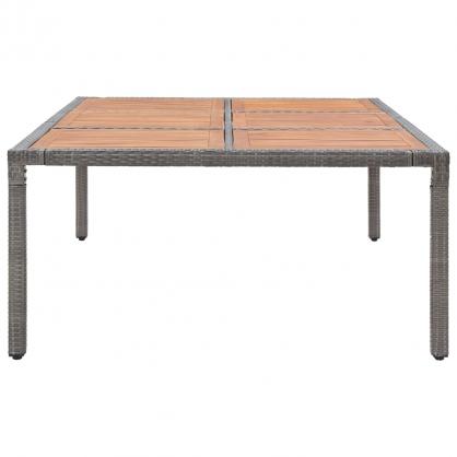 Spisebord til have 200x150x74 cm gr kunstrattan og akacietr , hemmetshjarta.dk