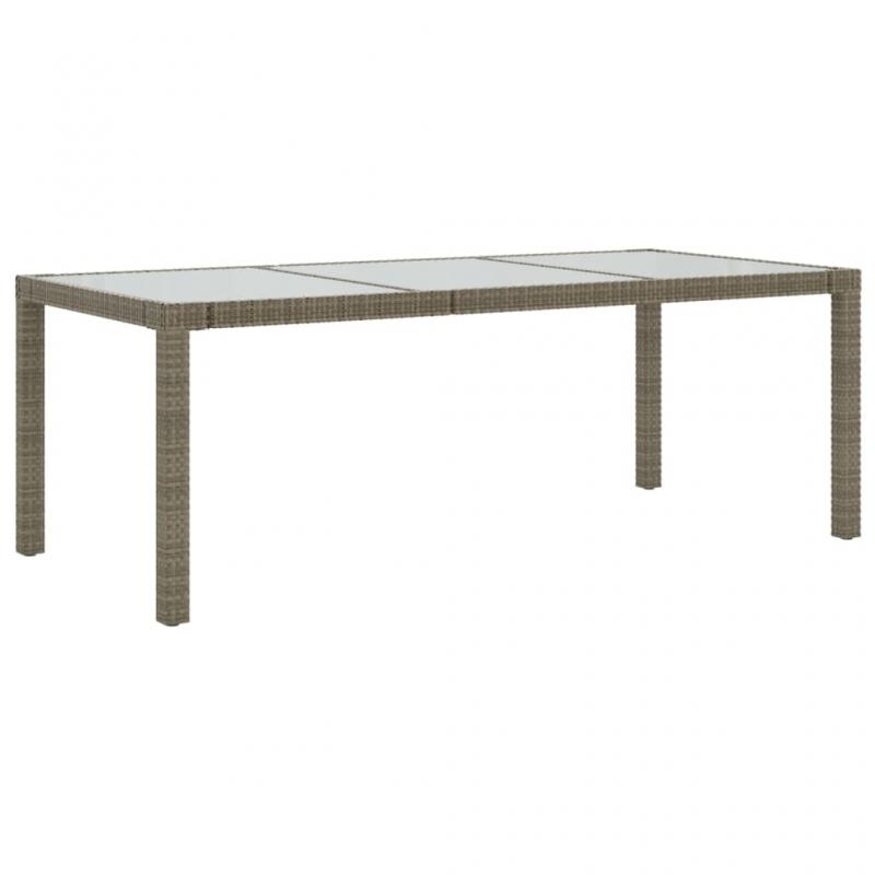 Spisebord til havehrdet glas 190x90x75 cm gr og kunstrattan , hemmetshjarta.dk