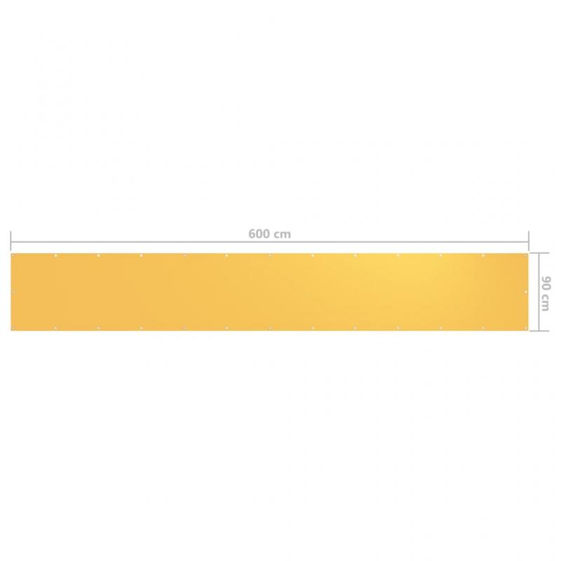 Balkonskrm gul 90x600 cm oxford stof , hemmetshjarta.dk