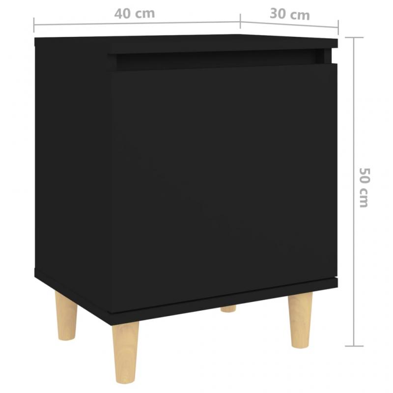 Sengebord 40x30x50 cm sort , hemmetshjarta.dk