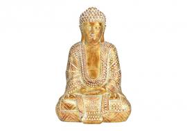 Dekoration Buddha guld polyresin (B/H/D) 16x24x12cm , hemmetshjarta.dk