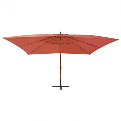 Frithngende parasol med trstang 400x300 cm terracotta , hemmetshjarta.dk