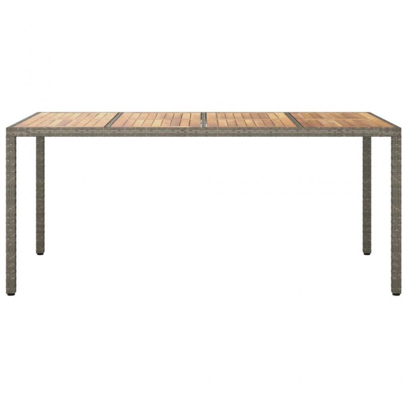 Spisebord til have 190x90x75 cm kunstrattan og akacietr gr , hemmetshjarta.dk