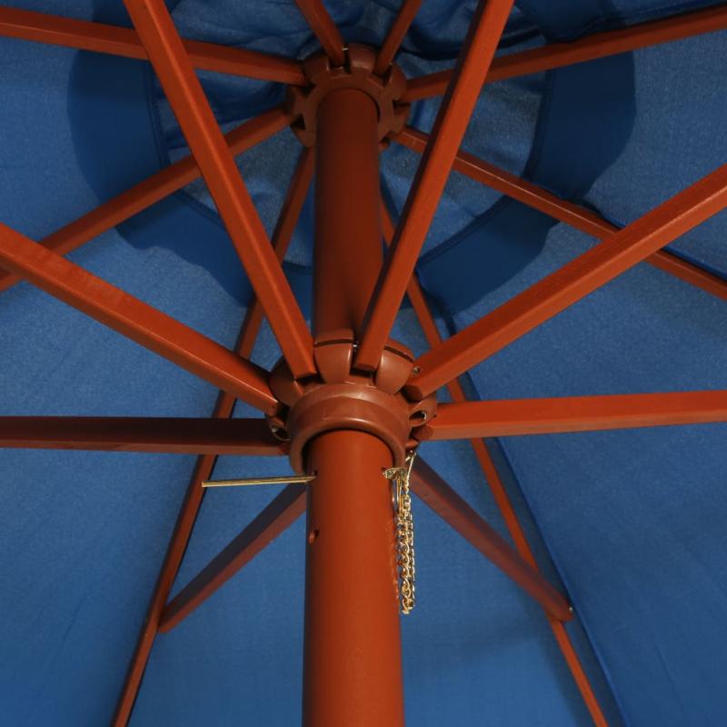 Parasol med trstang 300x258 cm bl , hemmetshjarta.dk