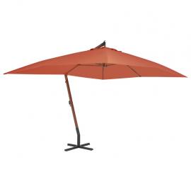 Frithængende parasol med træstang 400x300 cm terracotta , hemmetshjarta.dk