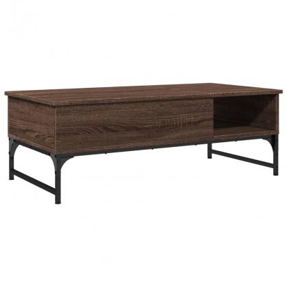 Sofabord 100x50x35 cm lftbart brunt egetr og metal , hemmetshjarta.dk
