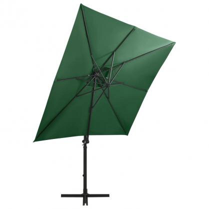 Frithngende parasol med stang og LED grn 250 cm , hemmetshjarta.dk