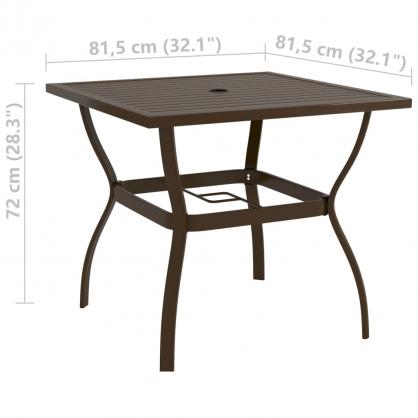 Spisebord til have 81,5x81,5x72 cm brunt stl , hemmetshjarta.dk