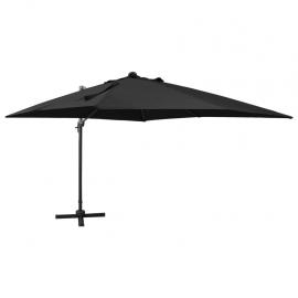 Frithængende parasol med stang og LED sort 300 cm , hemmetshjarta.dk