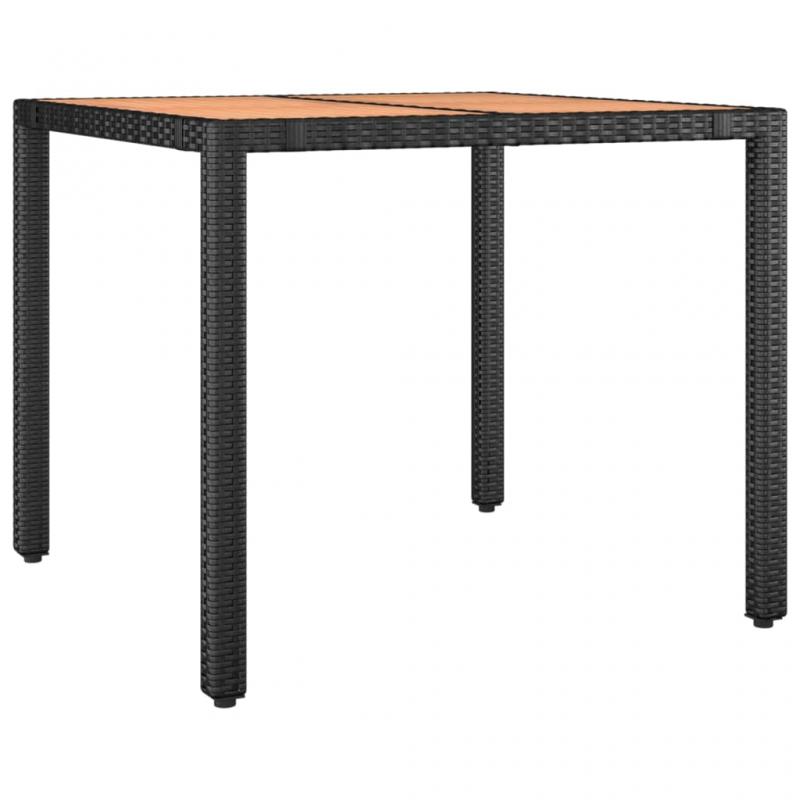 Spisebord til have 90x90x75 cm kunstrattan & massiv akacie , hemmetshjarta.dk