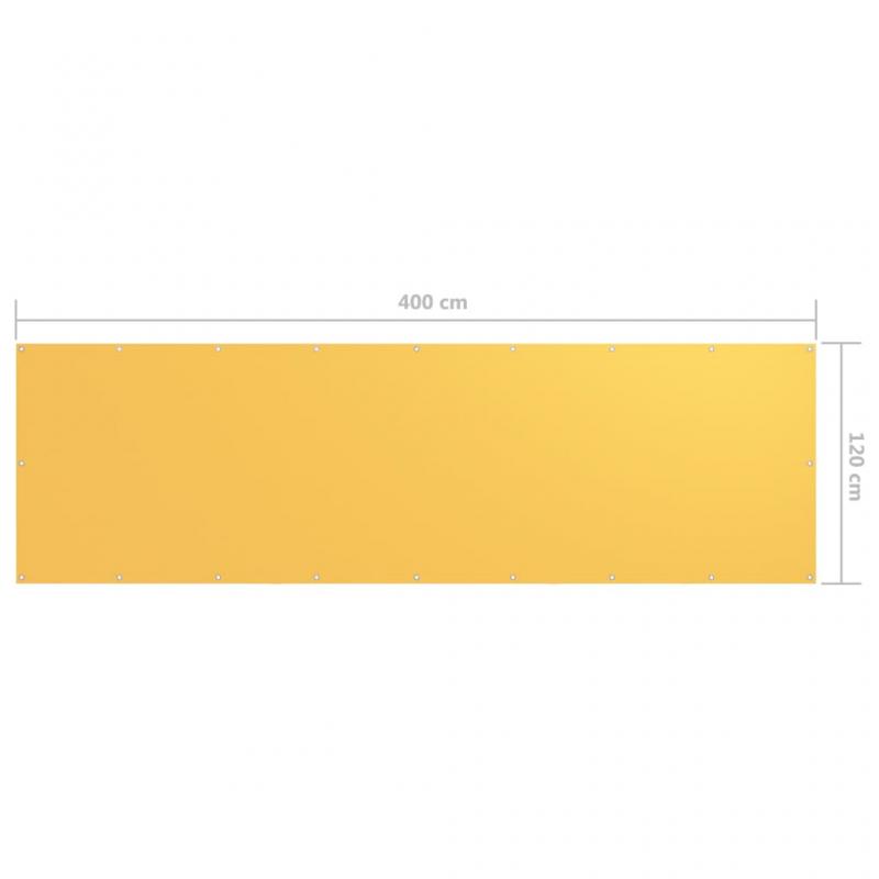 Balkonskrm gul 120x400 cm oxford stof , hemmetshjarta.dk