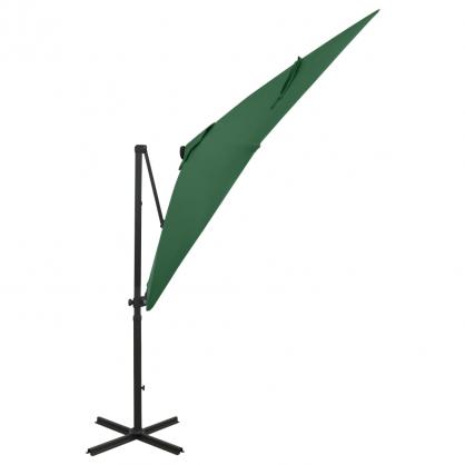 Frithngende parasol med stang og LED grn 250 cm , hemmetshjarta.dk