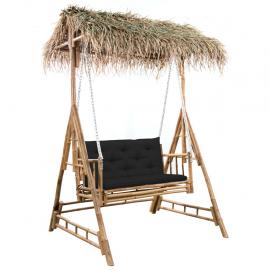 Hængekøje 2-sæder med palmeblade og bambuspude 202 cm , hemmetshjarta.dk