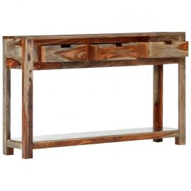 Aflastningsbord Konsolbord 120x30x75 cm med 3 skuffer massivt shesham træ , hemmetshjarta.dk