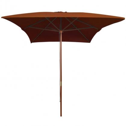 Parasol med trstang 200x300 cm terracotta , hemmetshjarta.dk