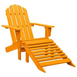 Adirondack stol med fodskammel massiv grantræ orange , hemmetshjarta.dk