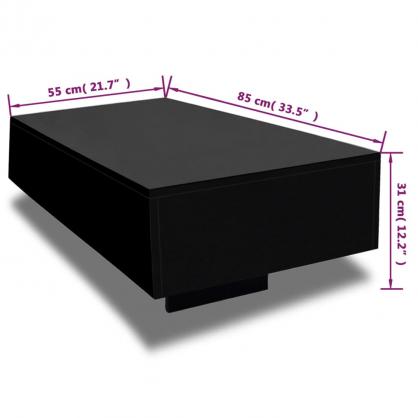 Sofabord sort hjglans 85x55x31 cm , hemmetshjarta.dk