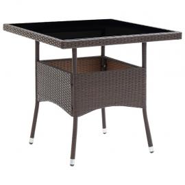 Spisebord til have 80x80x75 cm brun kunstrattan , hemmetshjarta.dk