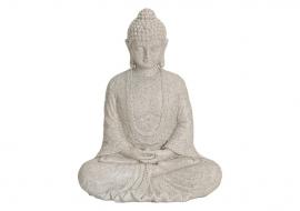 Dekoration Buddha beige siddende polyresin (B/H/D) 19x23x13 cm , hemmetshjarta.dk