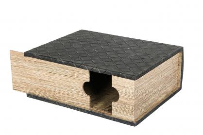 A Lot Dekoration - Bog skjuler Bag in Box Flettet Lder 30x23x11,5cm , hemmetshjarta.dk