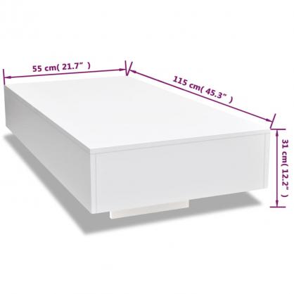 Sofabord hjglans hvid 115x55x31 cm , hemmetshjarta.dk