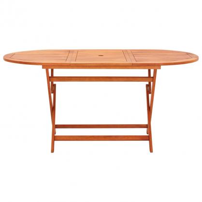 Sammenklappeligt spisebord til haven 160x85x74 cm massivt eukalyptustr , hemmetshjarta.dk