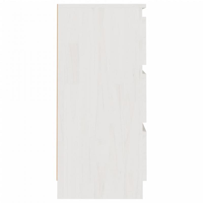 Sengebord 40x29,5x64 cm massiv fyrretr hvid 2 stk , hemmetshjarta.dk