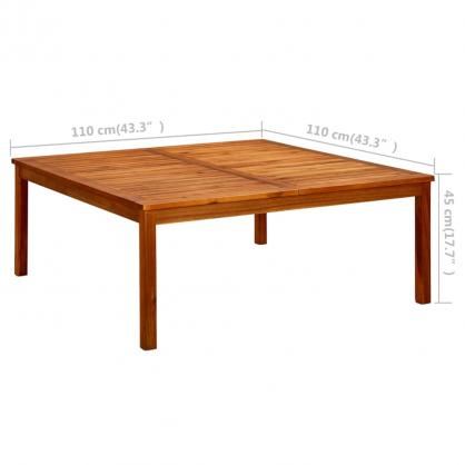 Spisebord til have 110x110x45 cm massivt akacietr , hemmetshjarta.dk