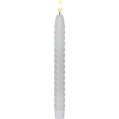 LED Kronelys Flamme Swirl Hvid 2,3x25 2-pack , hemmetshjarta.dk