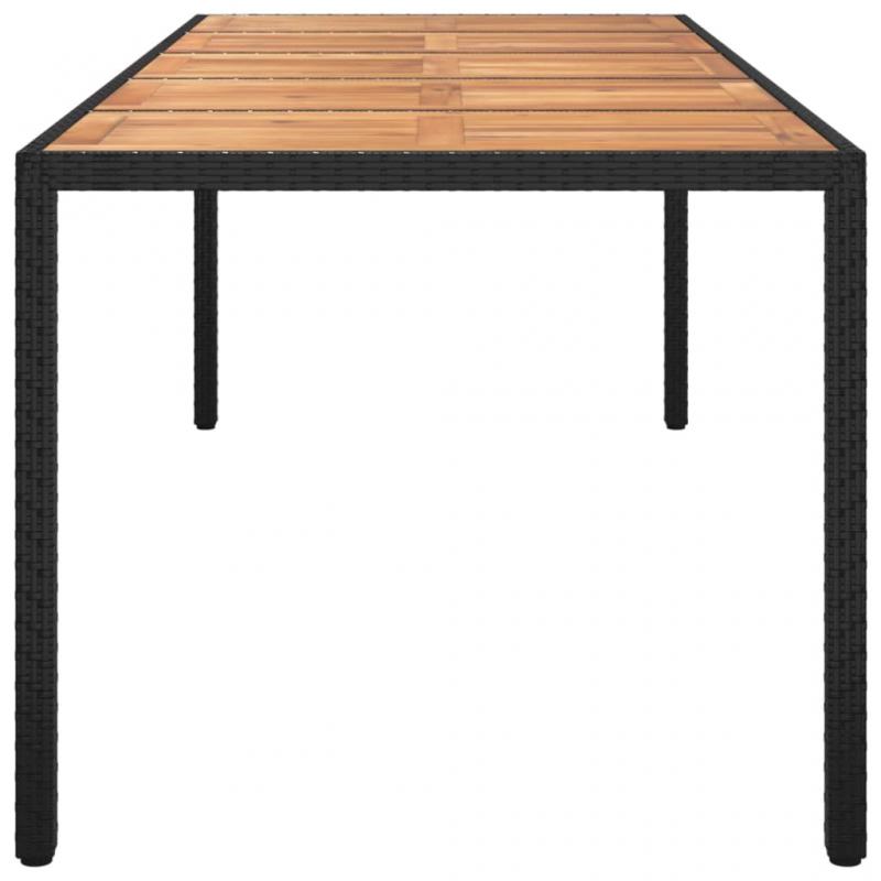 Spisebord til have 250x100x75 cm sort kunstrattan , hemmetshjarta.dk