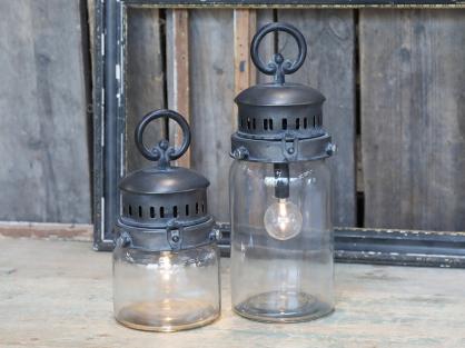 Chic Antique Fransk stald Lanterne inkl. pre & timer H30/11 cm 1 st , hemmetshjarta.dk