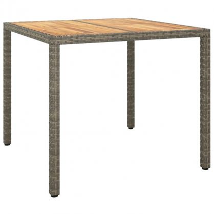 Spisebord til have 90x90x75 cm kunstrattan og akacietr gr , hemmetshjarta.dk