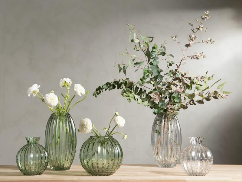 A Lot Dekoration - Vase Glas Cane Grn 16x8x28cm , hemmetshjarta.dk