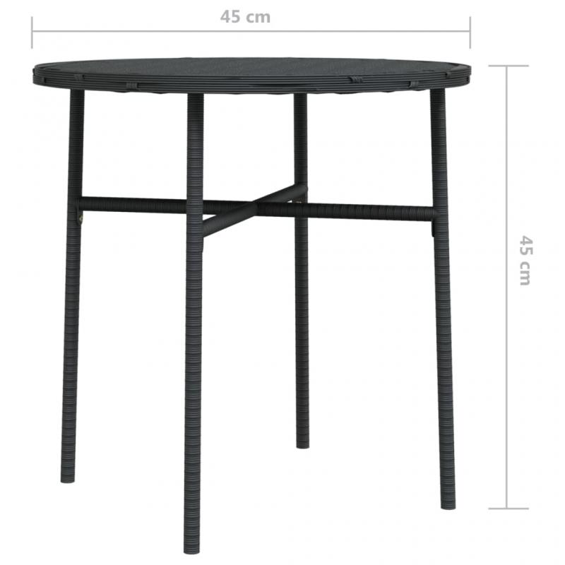 Spisebord til have  45x45 cm sort kunstrattan , hemmetshjarta.dk