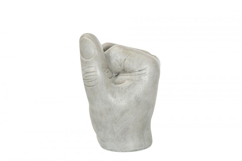 A Lot Dekoration - Lysestage Finger Gr Poly 12x10x14,5cm , hemmetshjarta.dk
