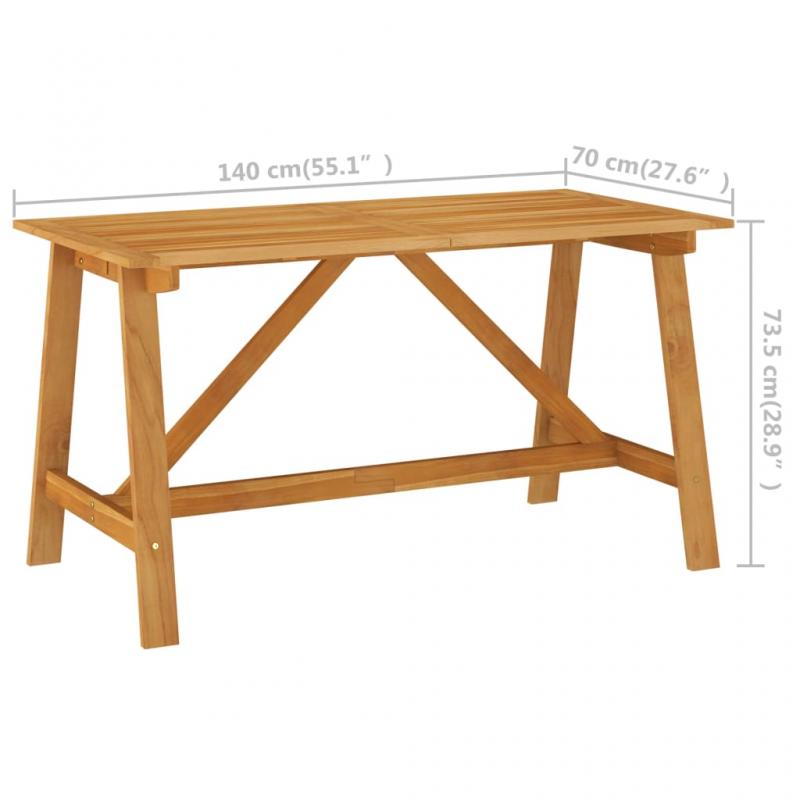 Spisebord til have 140x70x73,5 cm massiv akacie , hemmetshjarta.dk
