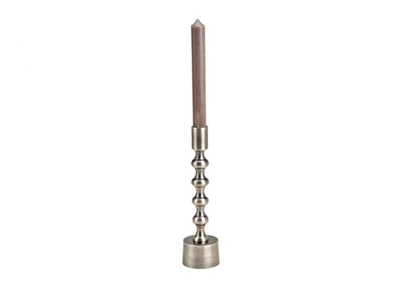 Lysestage Perle af metal gr metallic (B/H/D) 6x23x6cm , hemmetshjarta.dk