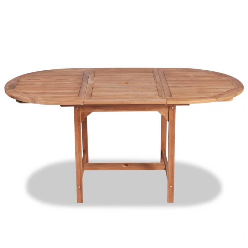 Spisebord til haven udtrkbart (110-160)x80x75cm massiv teaktr , hemmetshjarta.dk