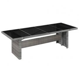 Spisebord til have med glasplade 240x90x74 cm kunstrattan , hemmetshjarta.dk