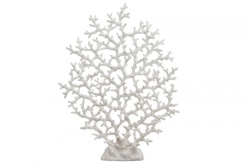 A Lot Dekoration - Dekoration Koral Slim White Poly 2x36x47cm , hemmetshjarta.dk