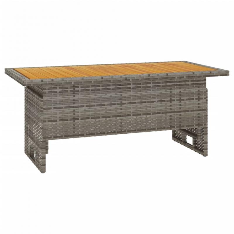 Spisebord til have 100x50x43/63 cm grt akacietr & kunstrattan , hemmetshjarta.dk