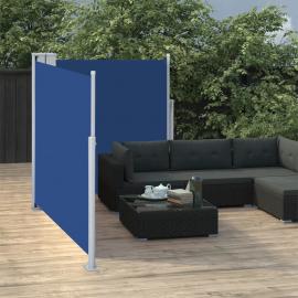 Udtrækkeligt sidemarkise til terrasse blå 100x600 cm dobbelt , hemmetshjarta.dk