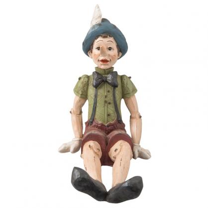 Dekorationsstatue Pinocchio 23x15x22 cm Grn, brun polyresin Dekorativ figur , hemmetshjarta.dk