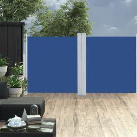 Udtrækkeligt sidemarkise til terrasse blå 117x600 cm dobbelt , hemmetshjarta.dk