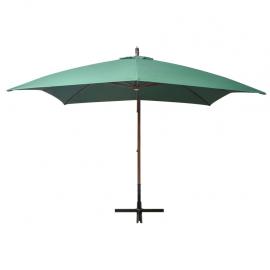 Frithængende parasol med træstang 300x300 cm grøn , hemmetshjarta.dk
