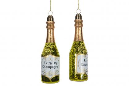 A Lot decoration Champagneflaske Glas 4x14cm 2-pack , hemmetshjarta.dk