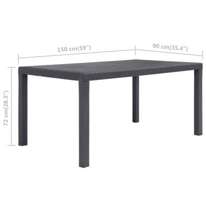 Spisebord til have 150x90x72 cm syntetisk rattan brun , hemmetshjarta.dk