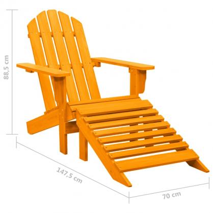 Adirondack stol med fodskammel massiv grantr orange , hemmetshjarta.dk